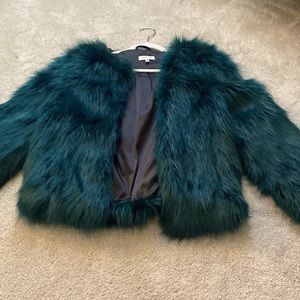 green Barney’s New York furry coat